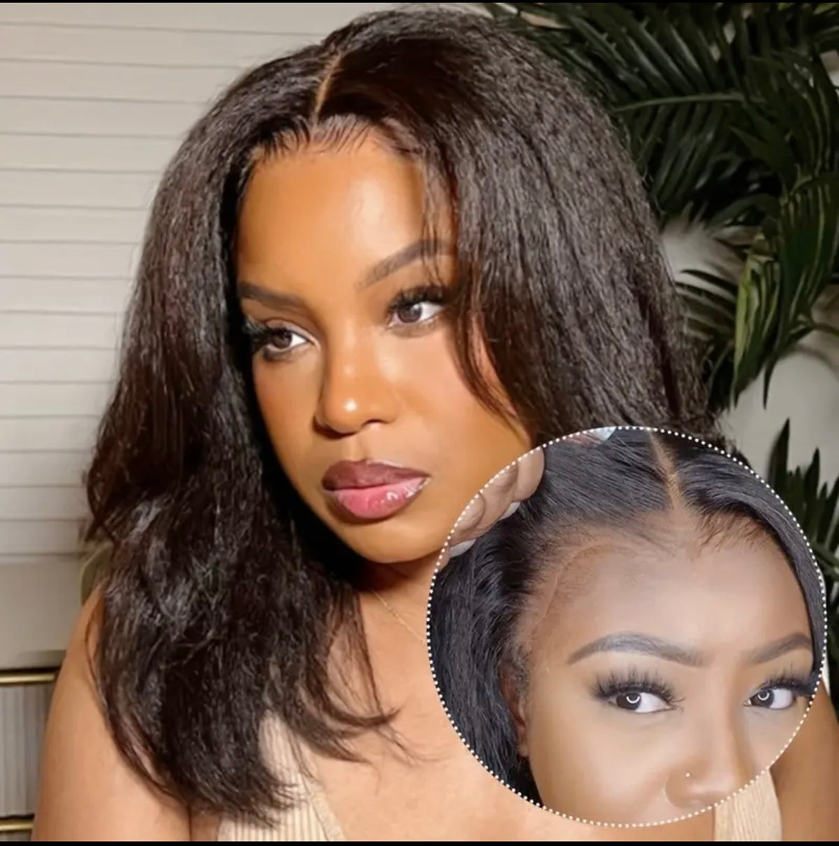 Wear and go kinky straight wig 5*5