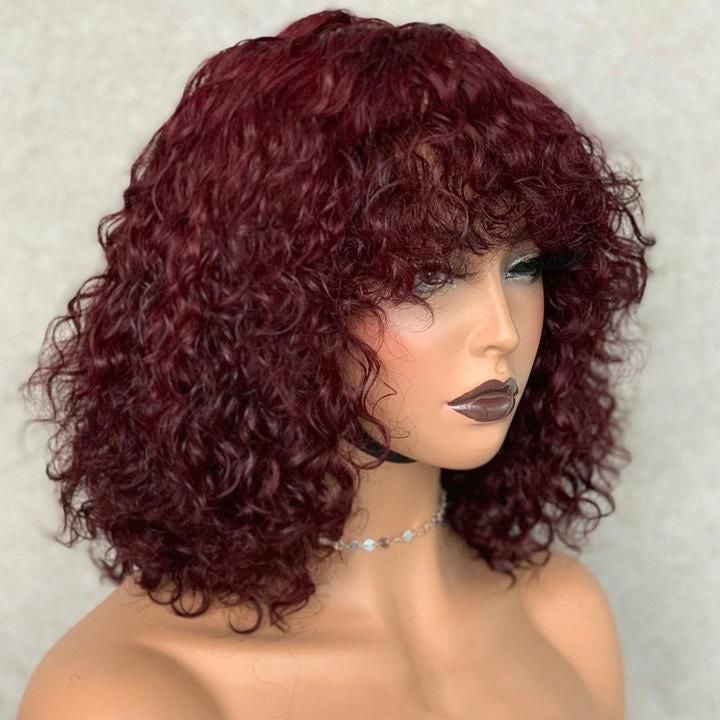 Frange wig curly wave