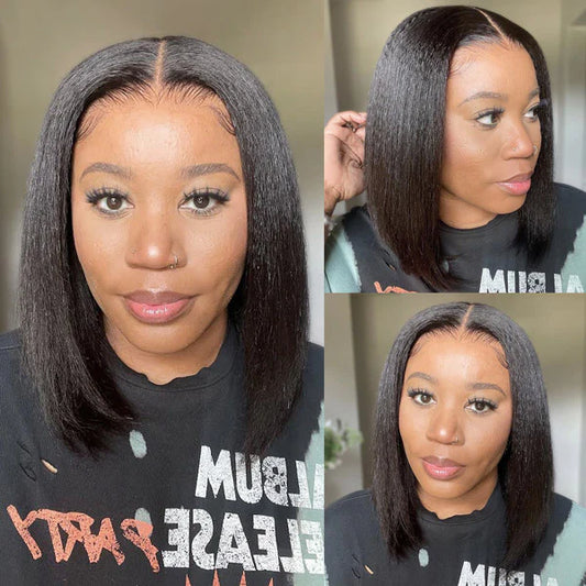 5x6 wear and go kinky straight Glueless wig
