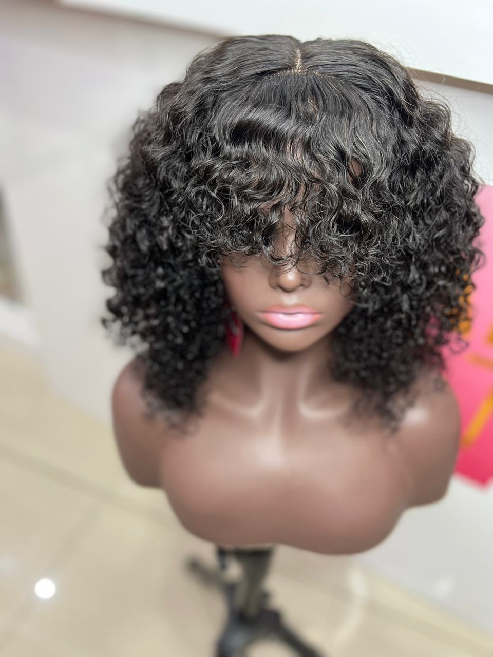 Wig realistic curly