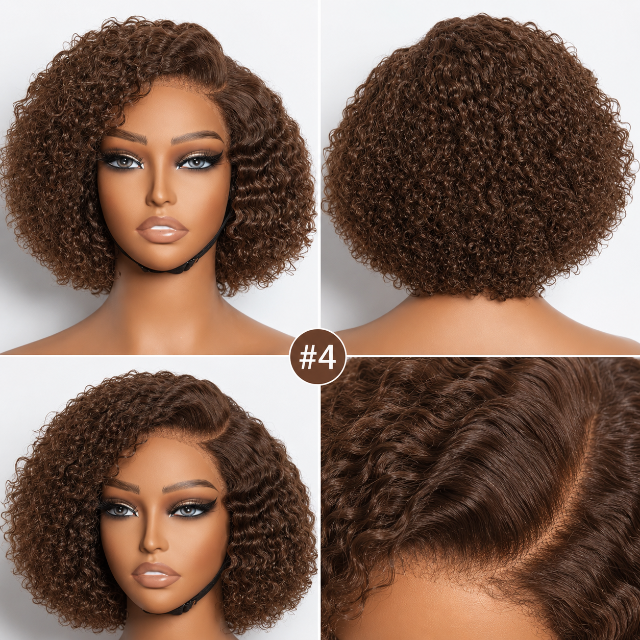 Wear and go short curly wig 5*5
