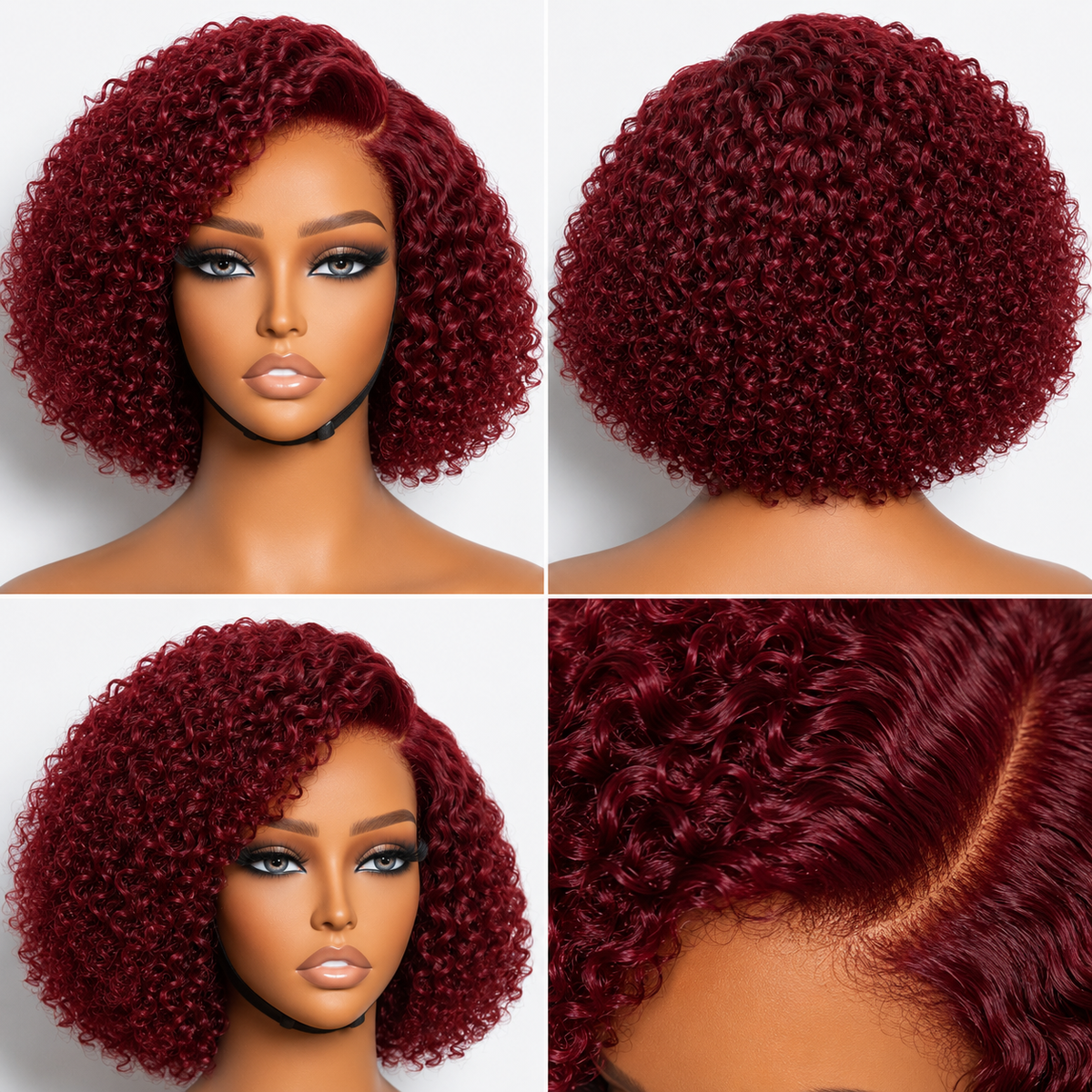 Wear and go short curly wig 5*5