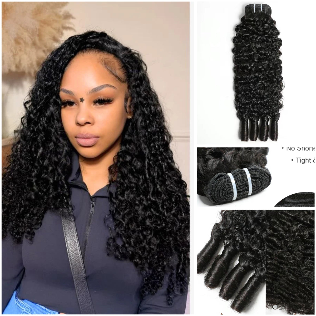 10A Burmese wavy curly bundles