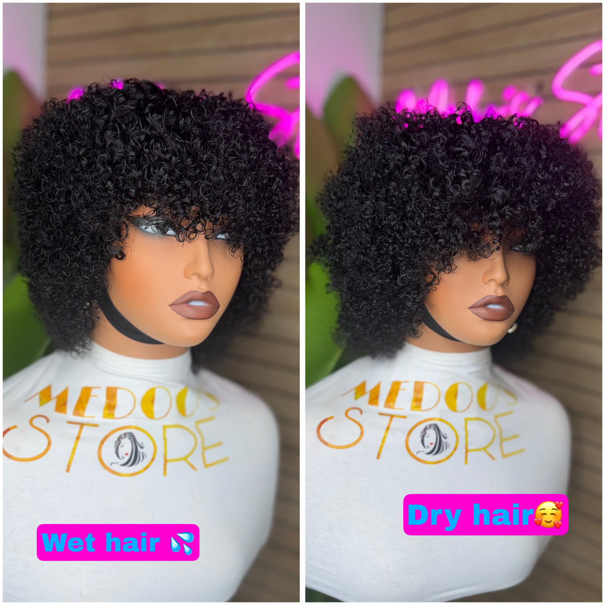 Frange kinky curly short 180%