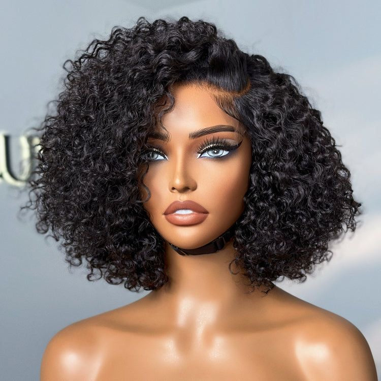 Wear and go short curly wig 5*5