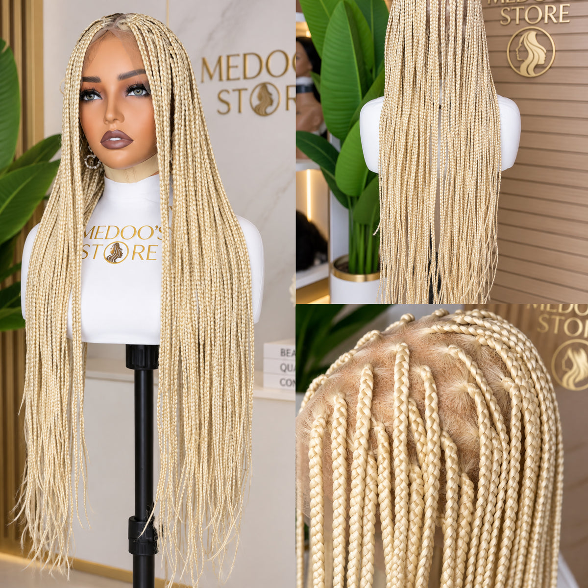 Braided knotless full lace wig (synthetic)