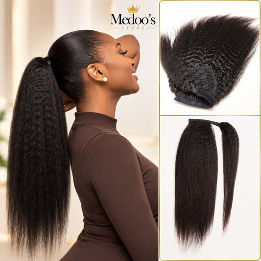 Ponytail extension kinky Straight