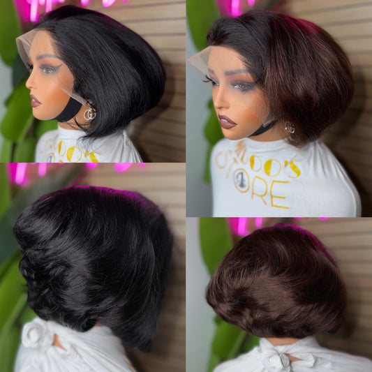 NEW Pixie cut straight 300 density 13*4  wig