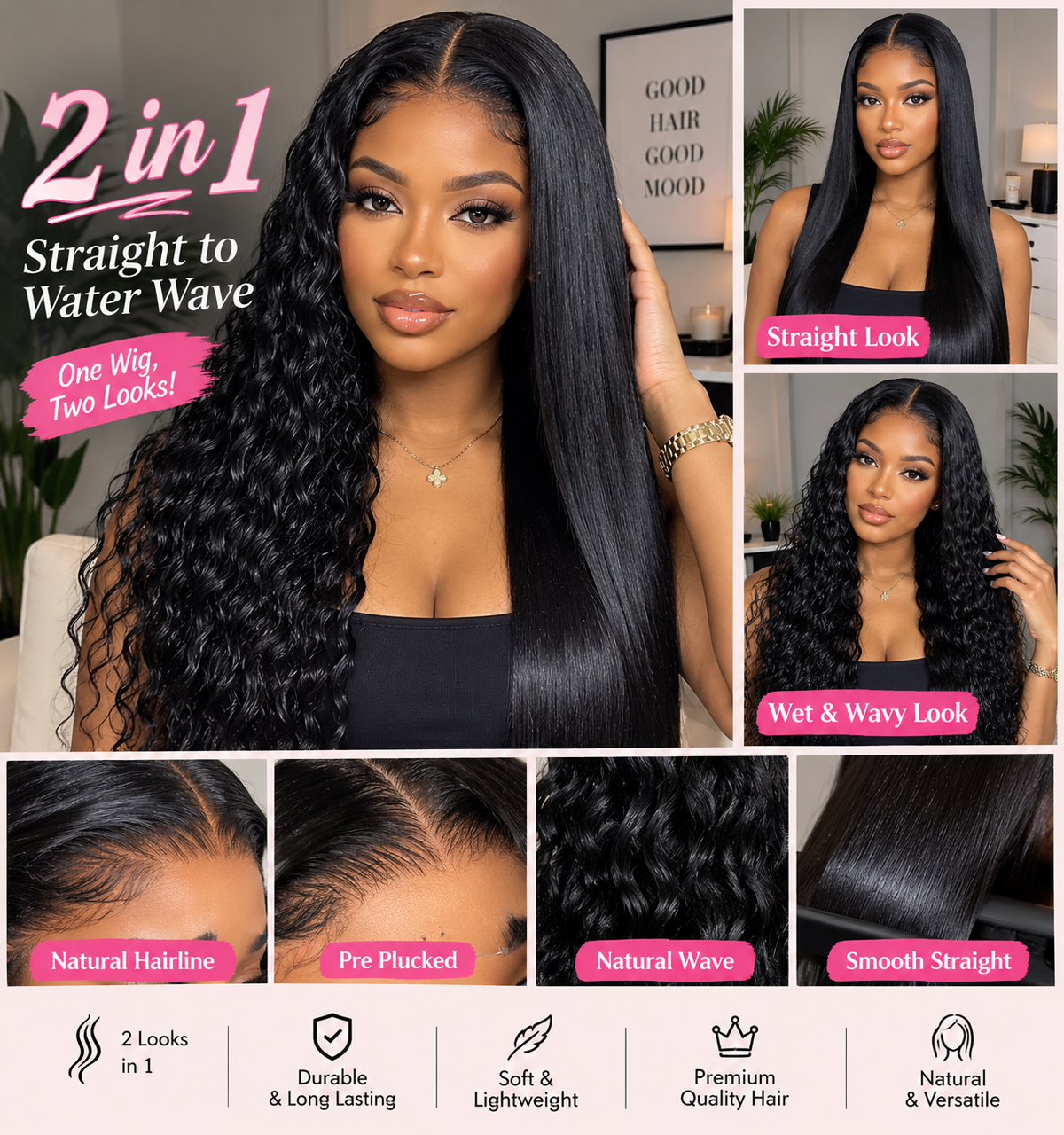 Wet & Wavy 13x6 frontal wig transparent water wave