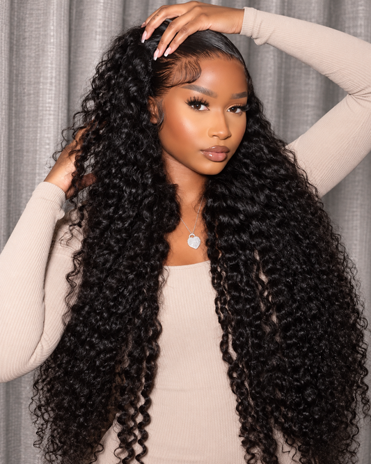 Wig deep wave 13x6 frontal wig transparent
