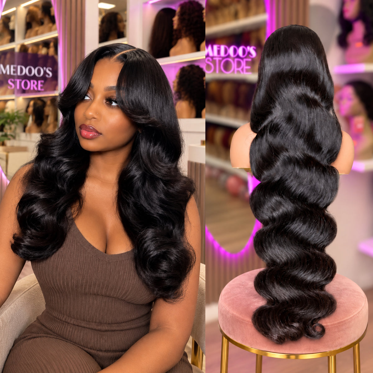 Wig Body wave 13x6 frontal wig transparent