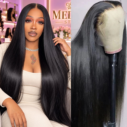 Wig straight 13x6 frontal wig transparent