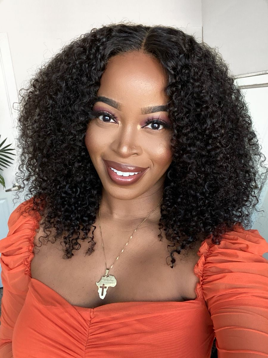 Wear and go curly wig 5*5