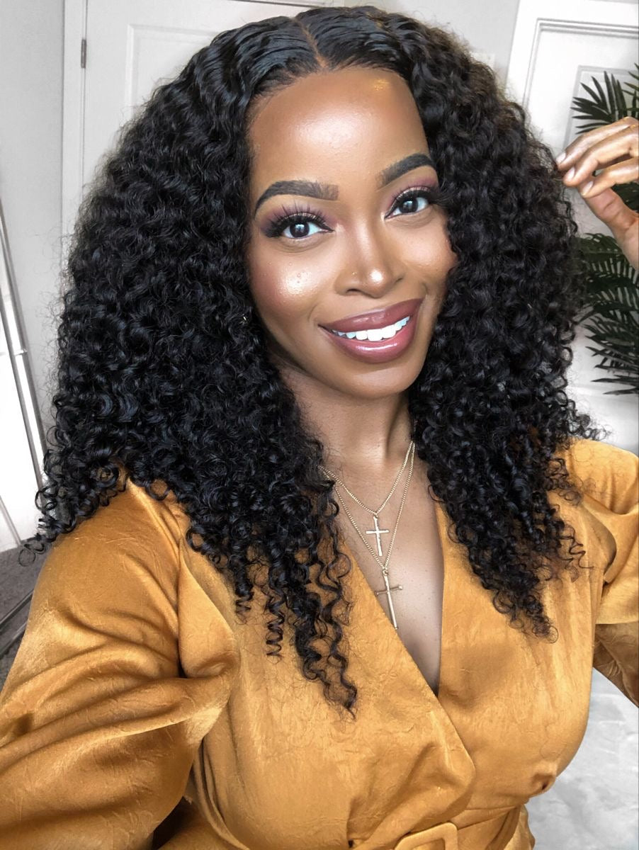 Wear and go curly wig 5*5