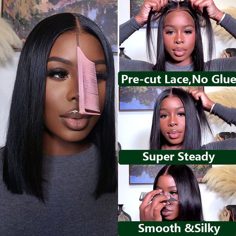 Wear and go straight wig 5*5