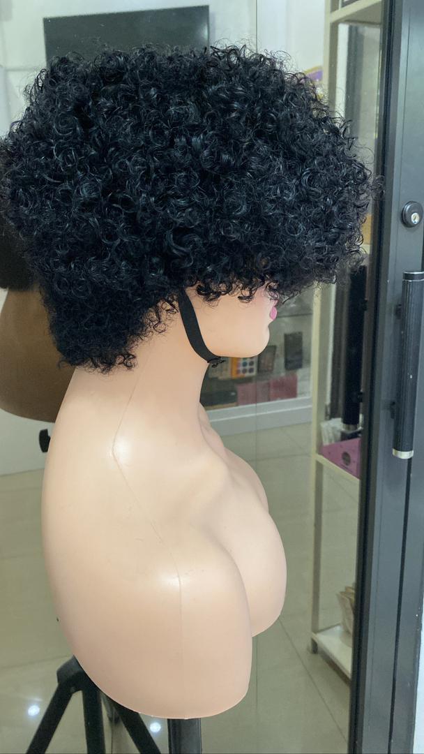 Short curly wig put on & go