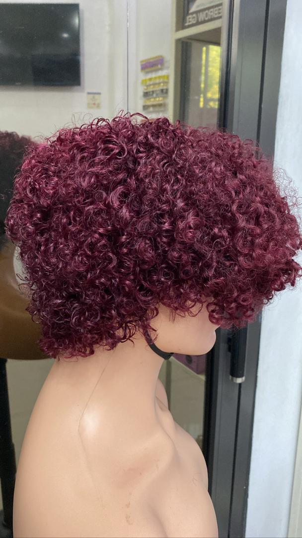 Short curly wig put on & go