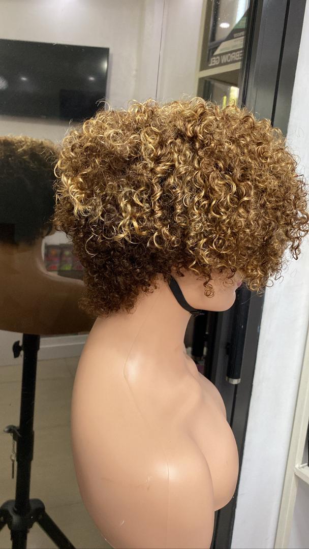 Short curly wig put on & go