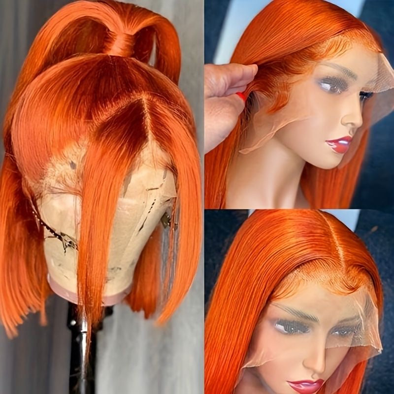 Bob wig orange straight full frontal transparent