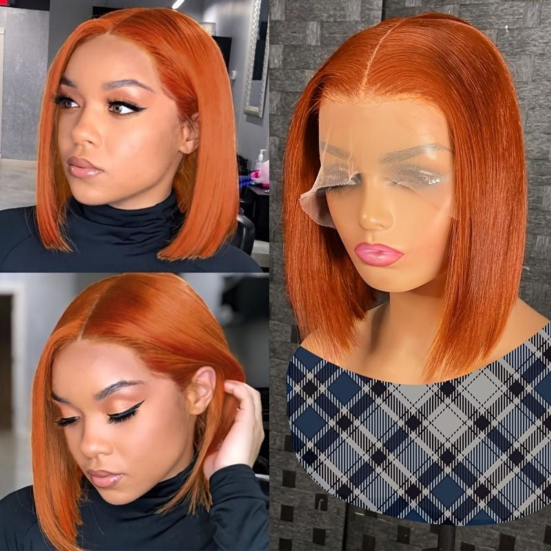 Bob wig orange straight full frontal transparent