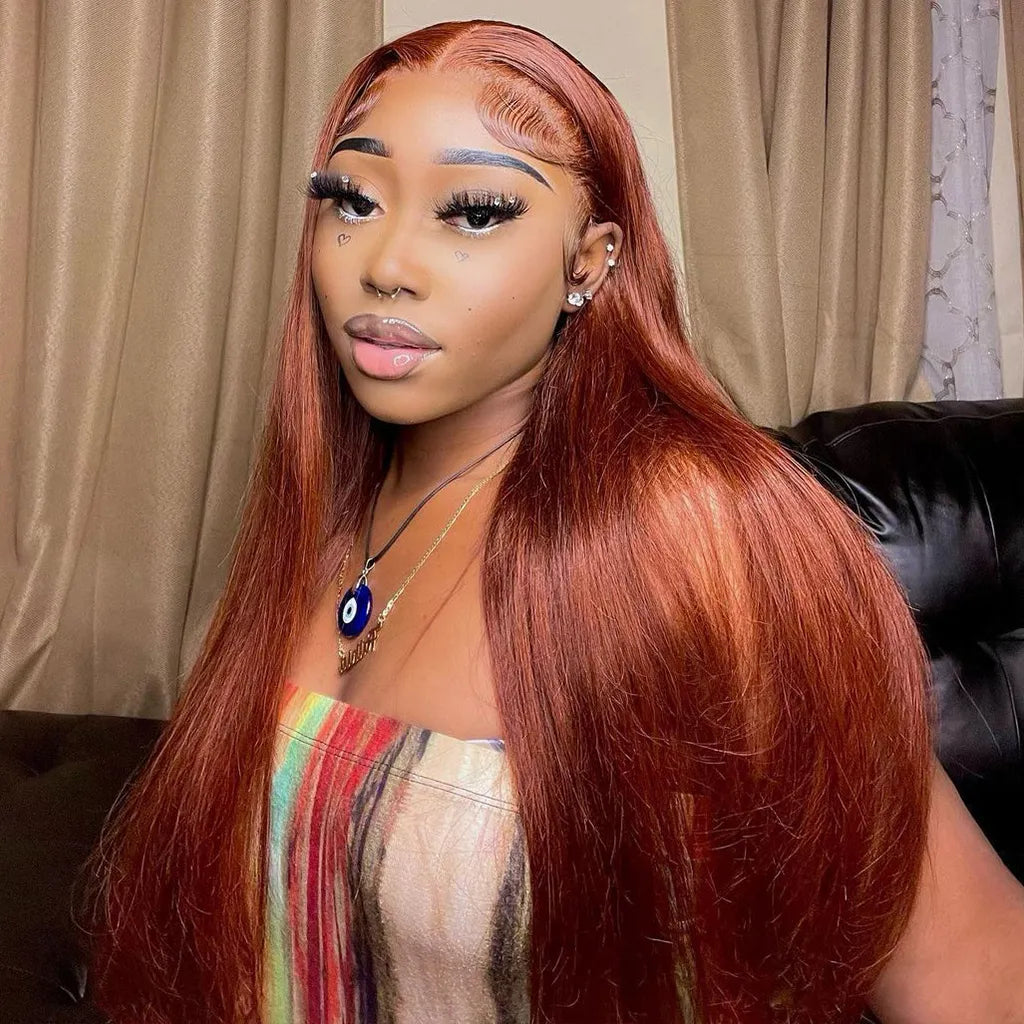 Color #33 Wig full frontal 13x4 straight 200% density