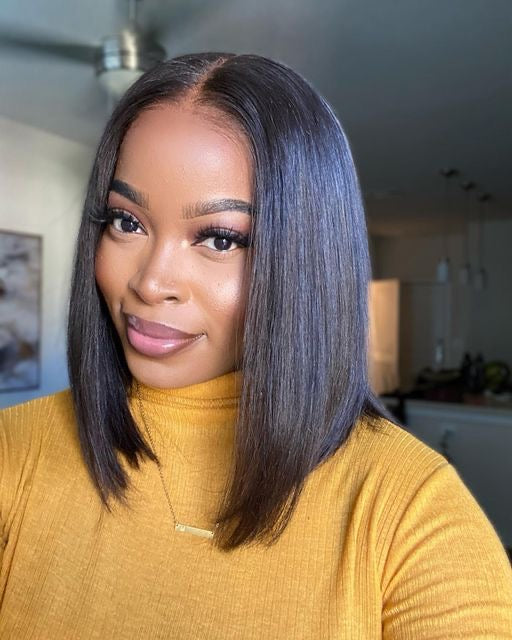 Bob straight lace wig 4*4 transparent