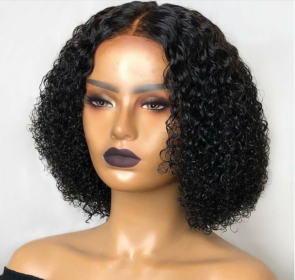 Deep curly lace wig 4*4 transparent