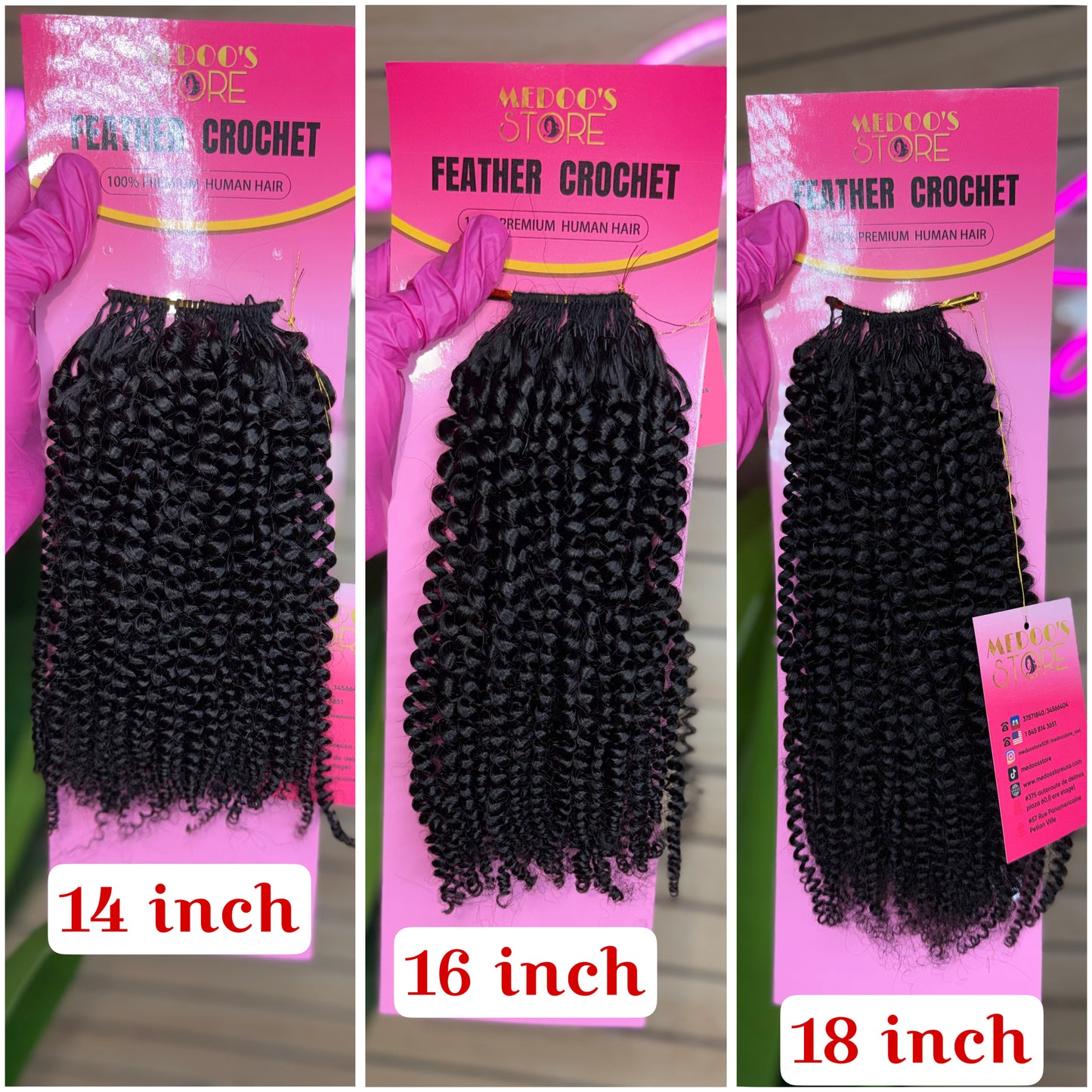 Feather crochet new afro 4b/4c human hair 50g/pack