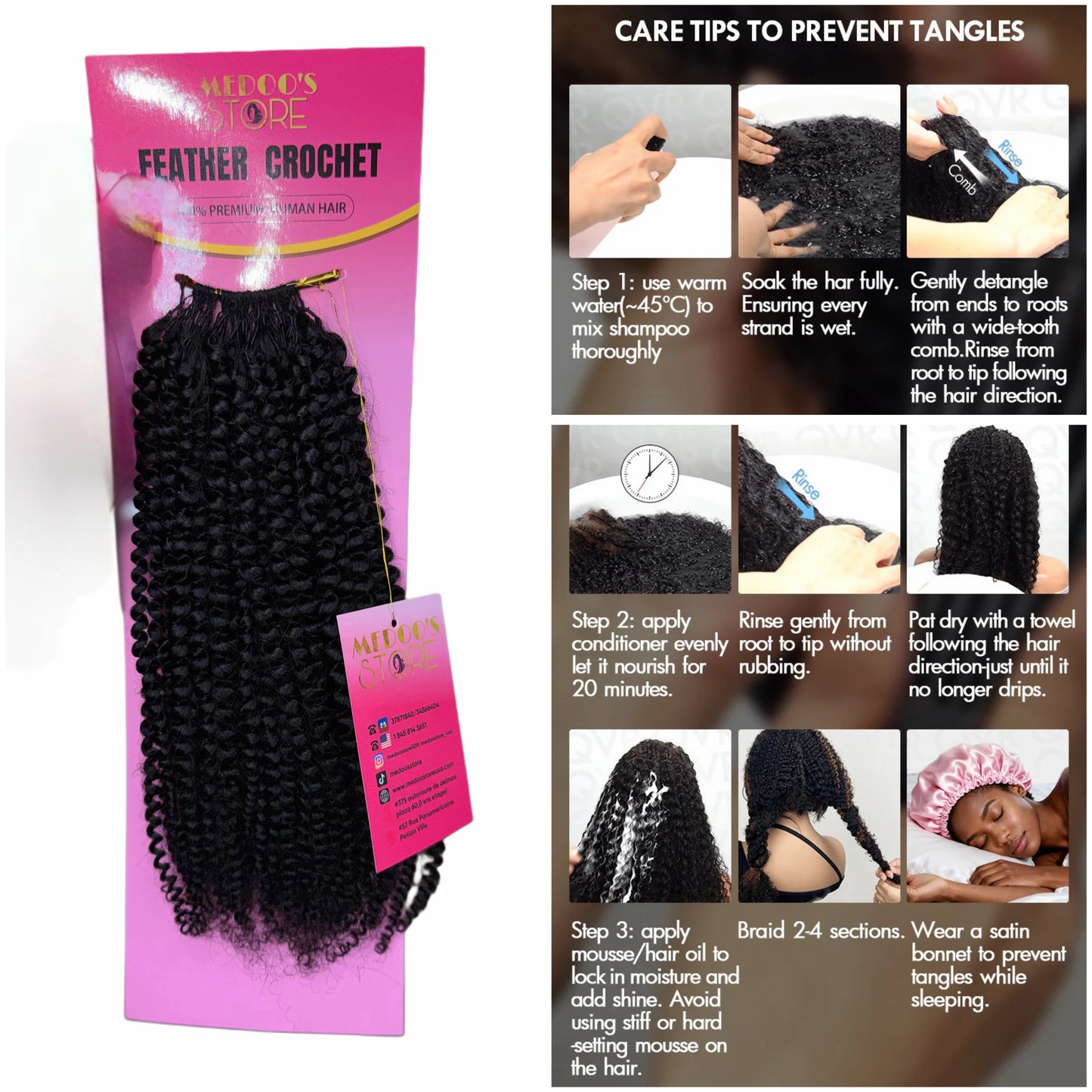 Feather crochet new afro 4b/4c human hair 50g/pack