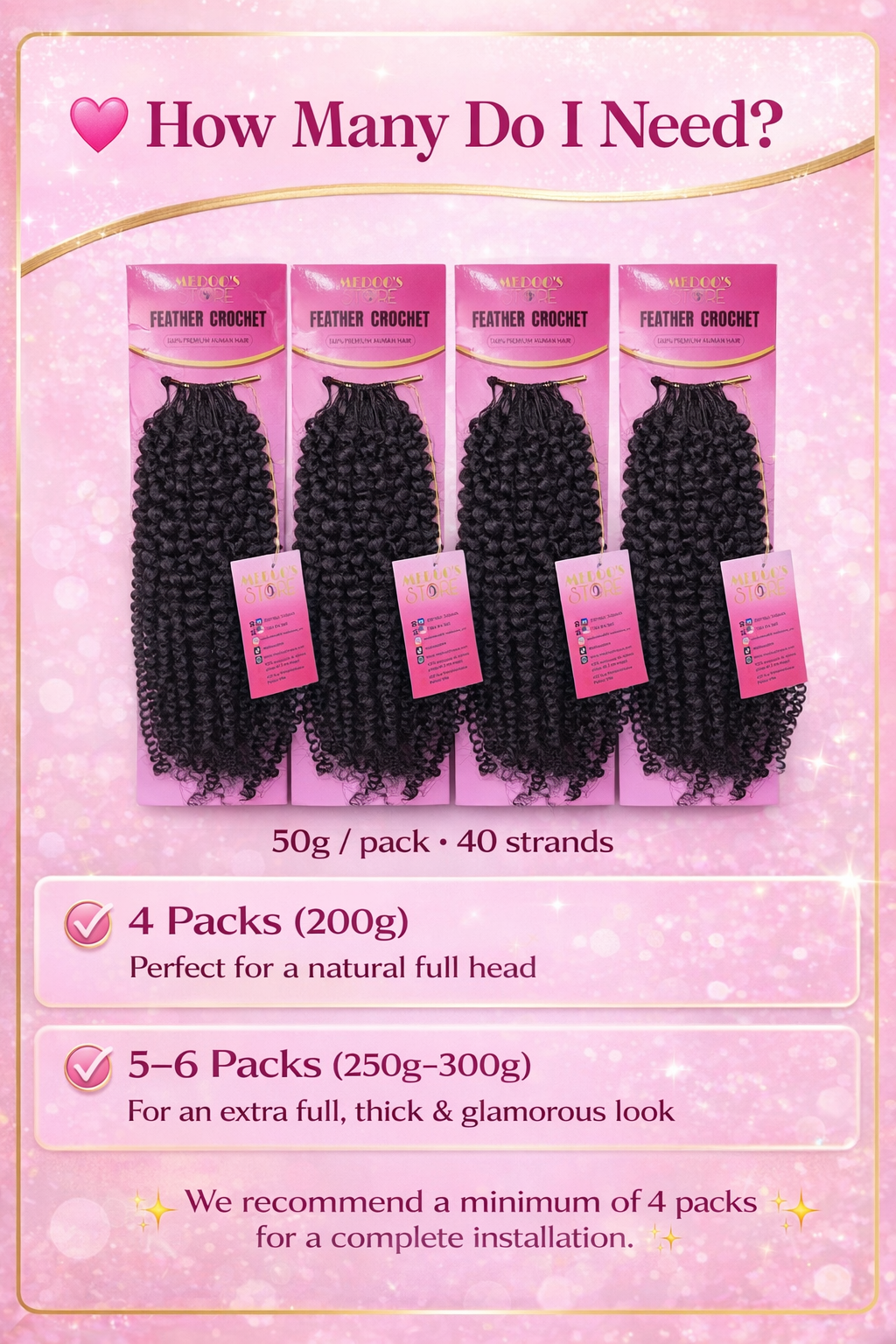 Feather crochet new afro 4b/4c human hair 50g/pack