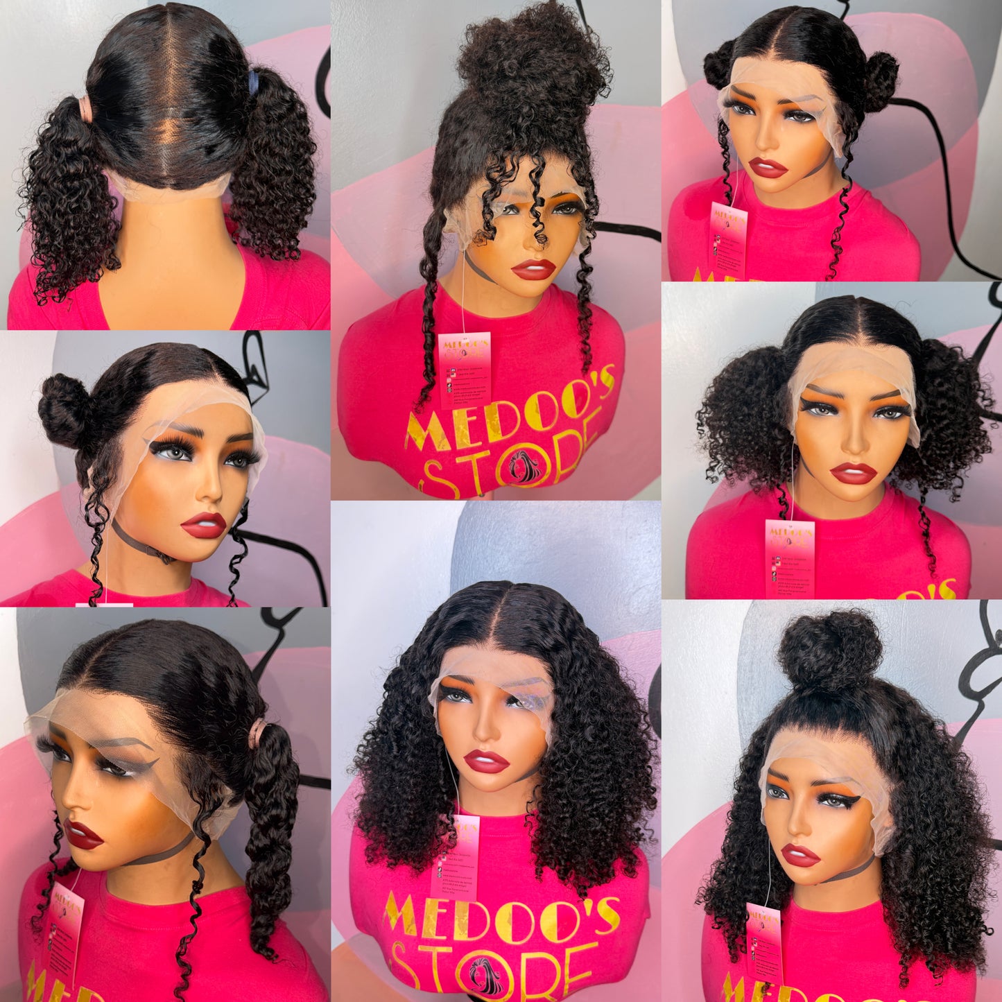 Wig full lace curly
