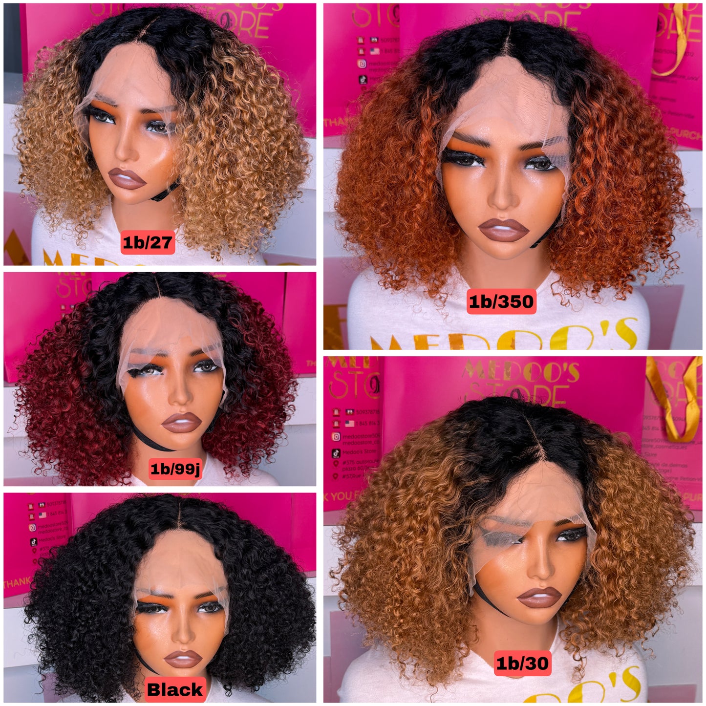 T part part Curly  wig