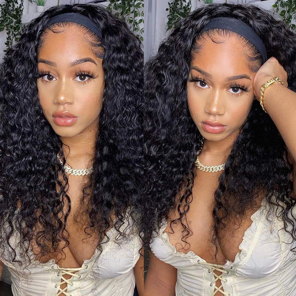 Deep wave Headband wig