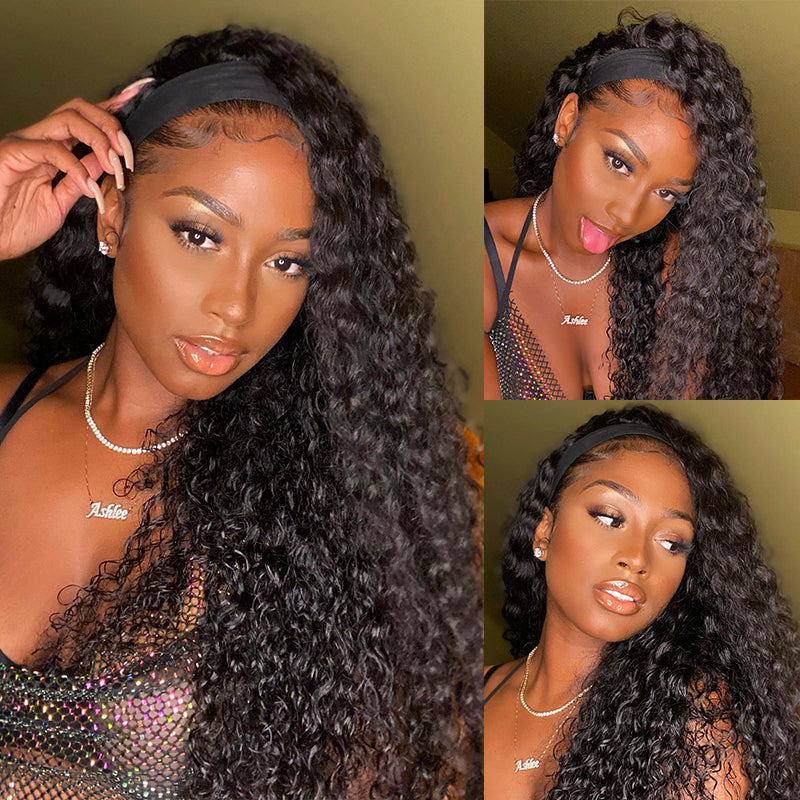 Deep wave Headband wig