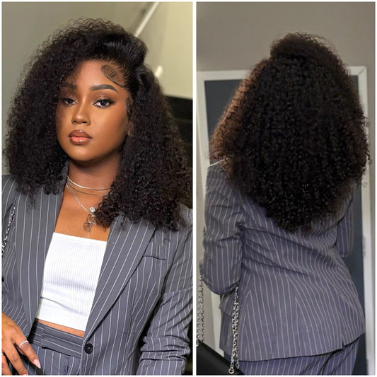 Wig full frontal pixie curly 300% density