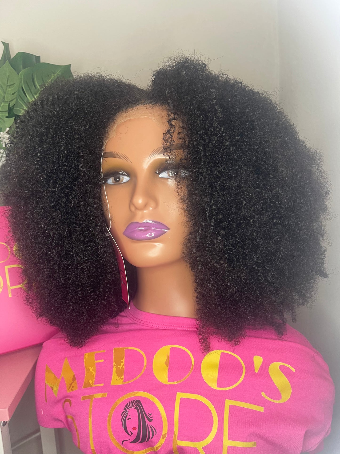 Afro Curly lace wig 4*4 transparent