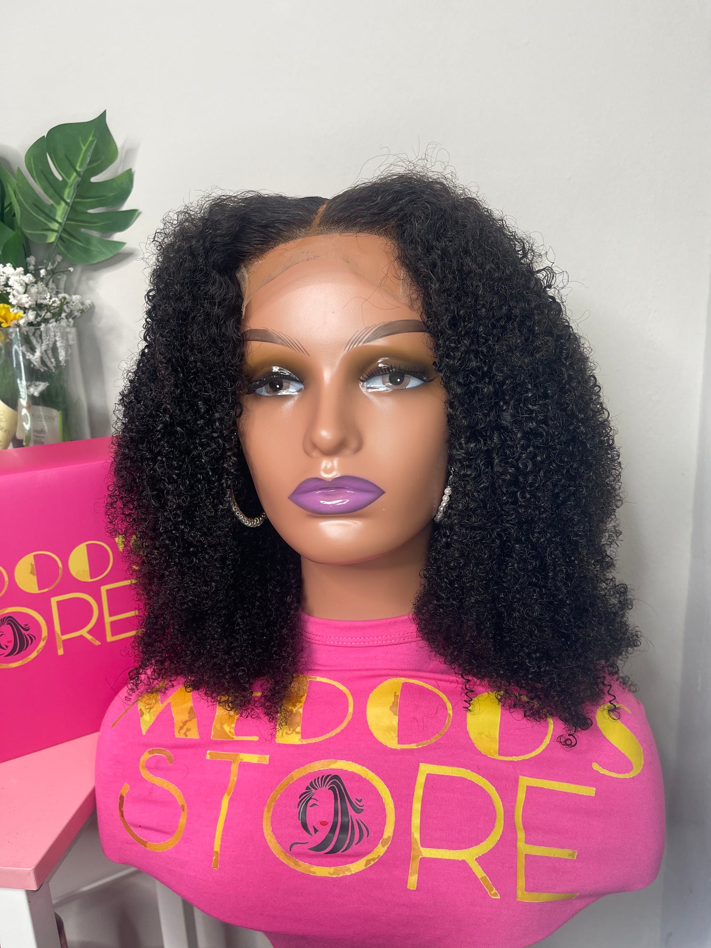 Afro Curly lace wig 4*4 transparent