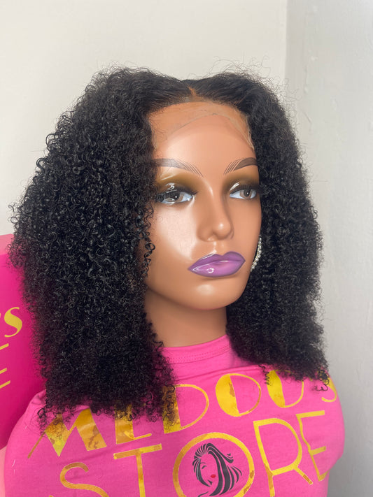 Afro Curly lace wig 4*4 transparent