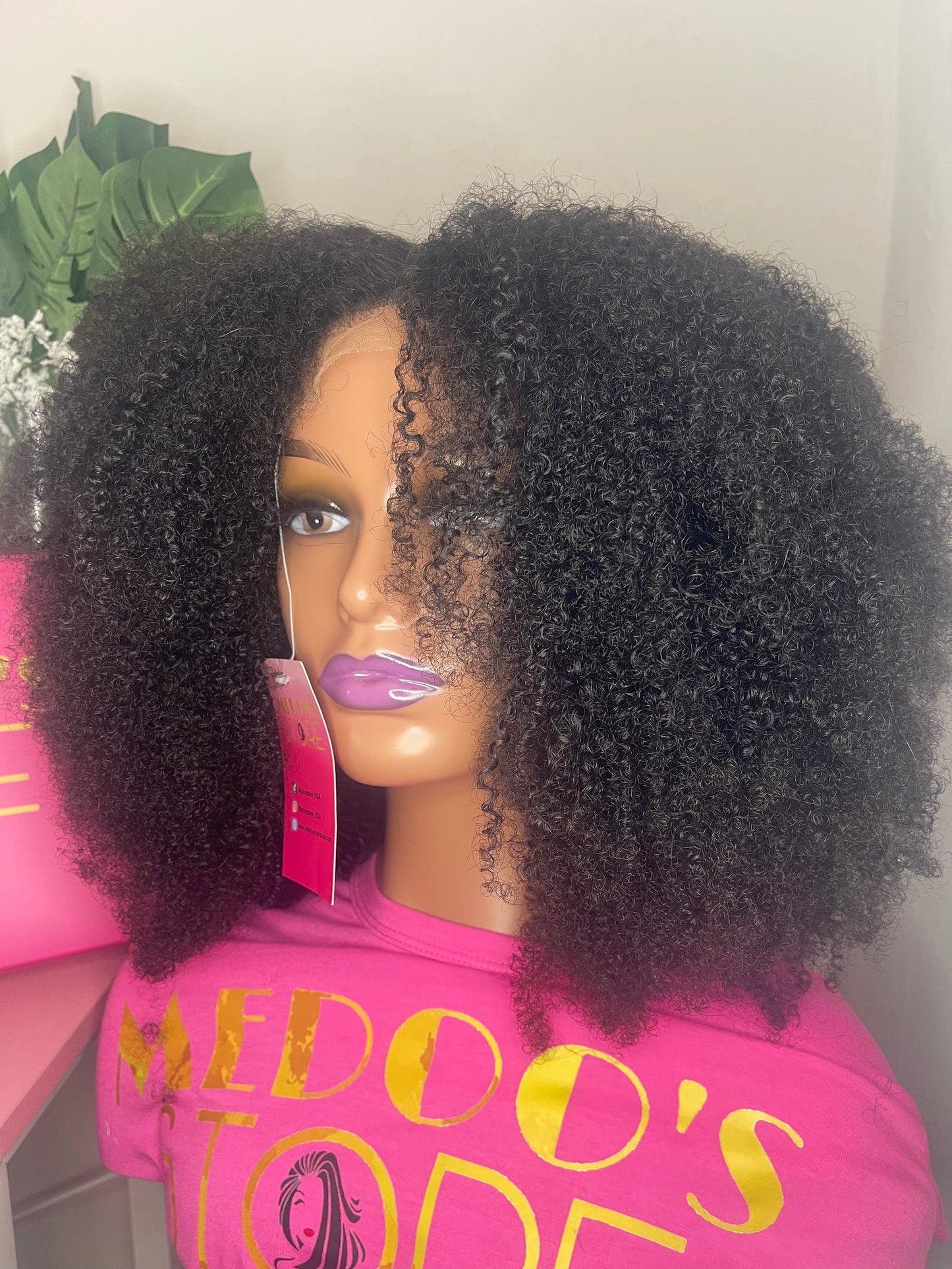 Afro Curly lace wig 4*4 transparent