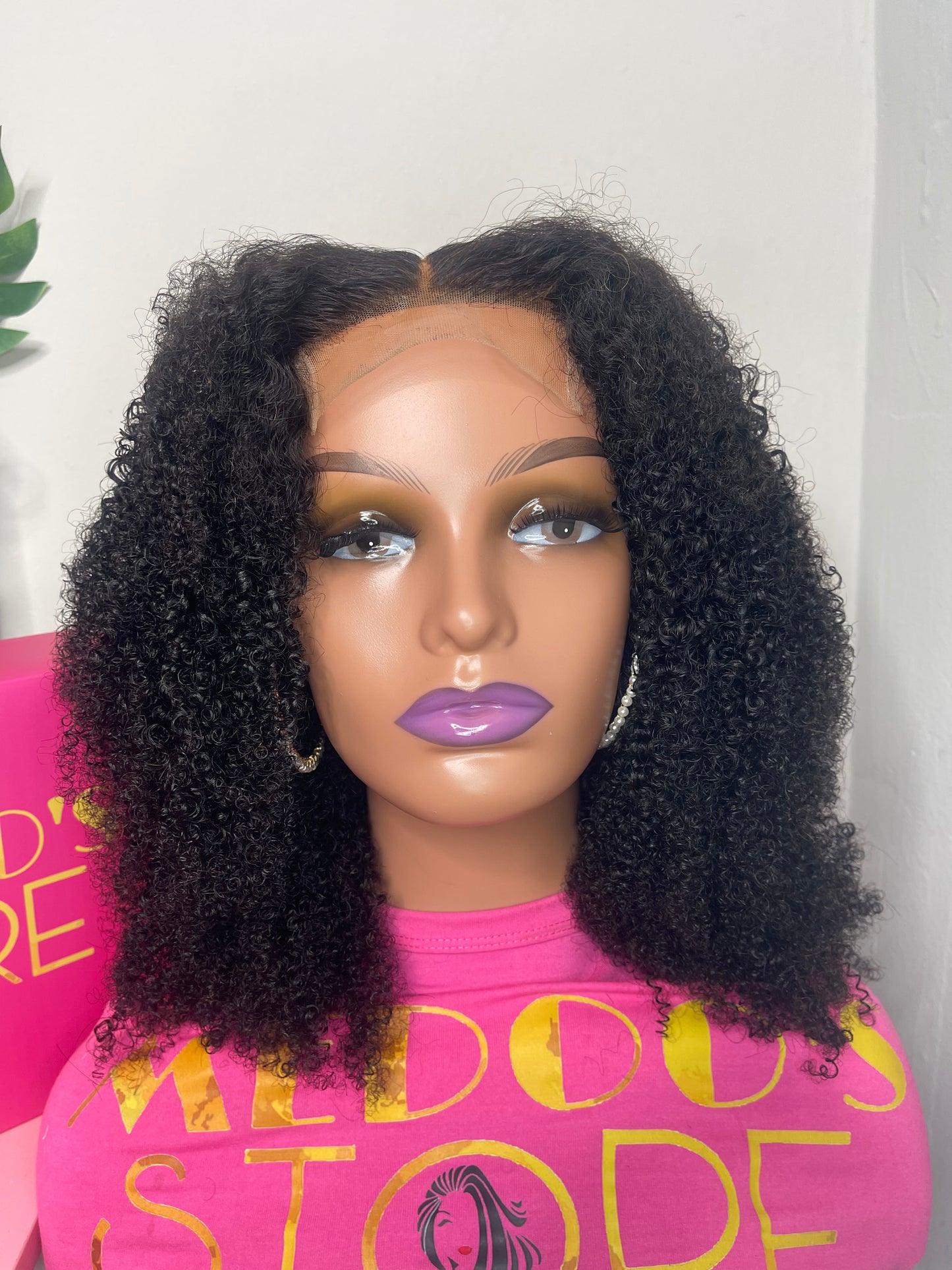 Afro Curly lace wig 4*4 transparent